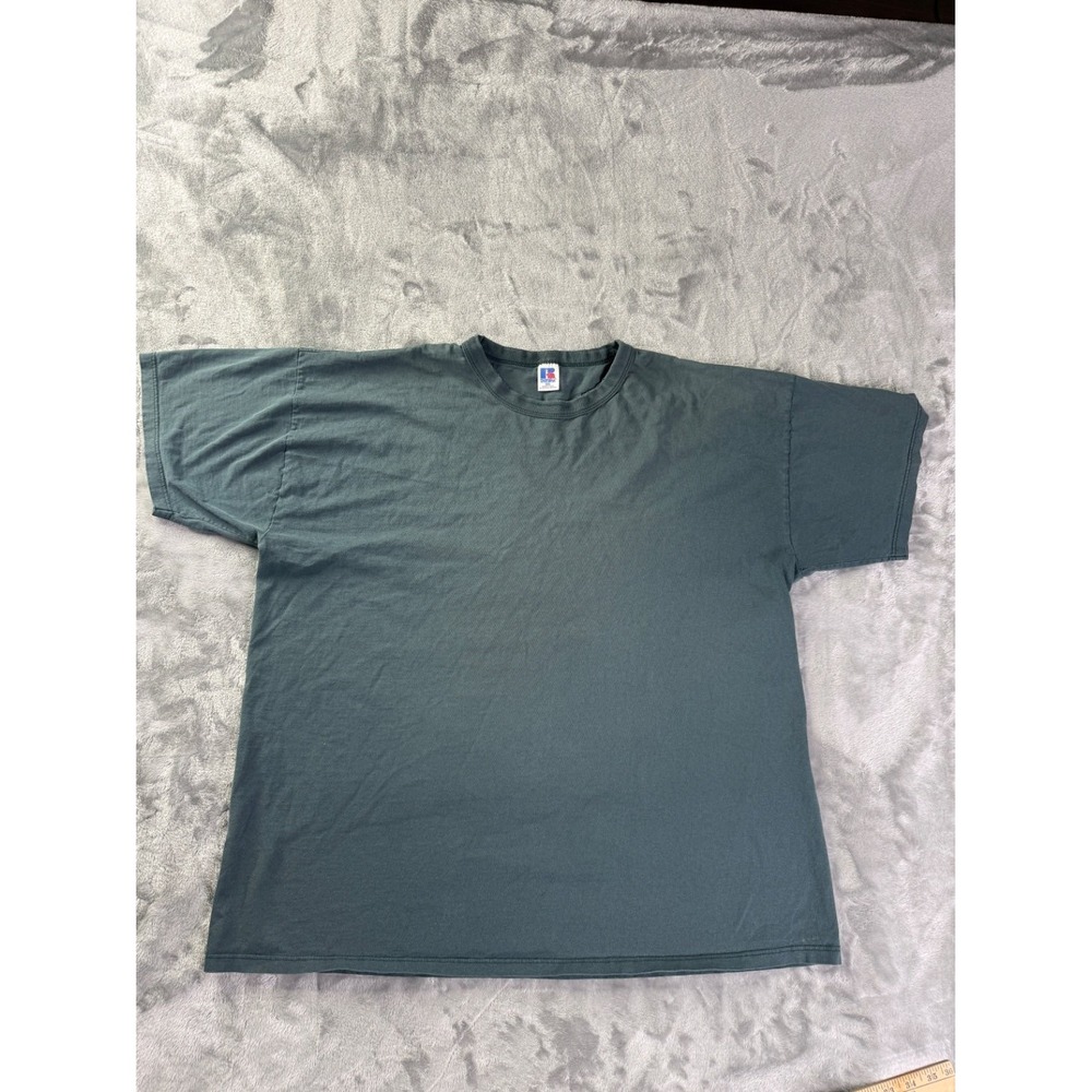 Russell Athletic T-Shirt 1990s Mens XXL Green Crew Neck Short Sleeve Sleeves